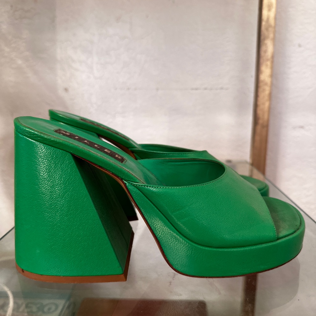 Simon Miller Vibrant Green Leather Mules